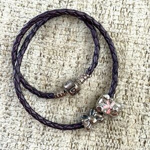 Authentic Pandora purple braided bracelet